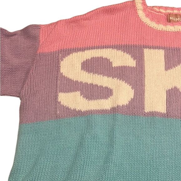 Show Me Your Mumu Ski In Pastel Cable Knit Oversized Sweater Size 2X NWT - Picture 8 of 13